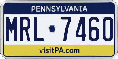 PA license plate MRL7460