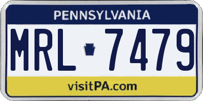 PA license plate MRL7479