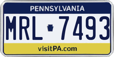 PA license plate MRL7493