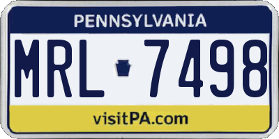 PA license plate MRL7498