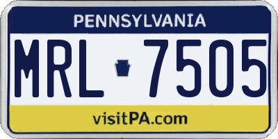 PA license plate MRL7505
