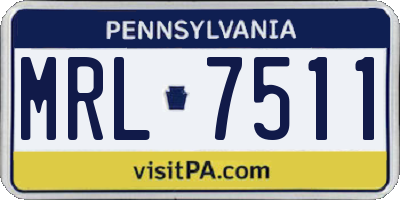PA license plate MRL7511