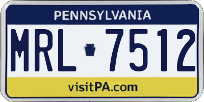 PA license plate MRL7512