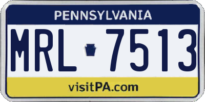 PA license plate MRL7513