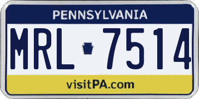 PA license plate MRL7514
