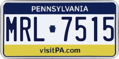 PA license plate MRL7515
