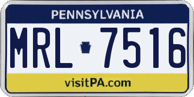 PA license plate MRL7516