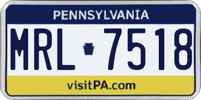 PA license plate MRL7518