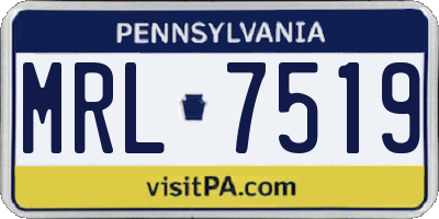 PA license plate MRL7519