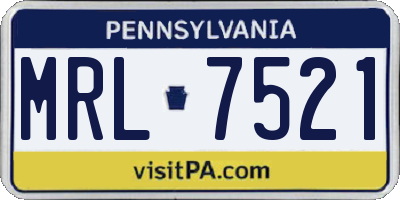 PA license plate MRL7521