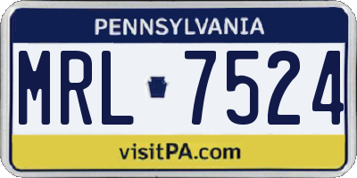 PA license plate MRL7524