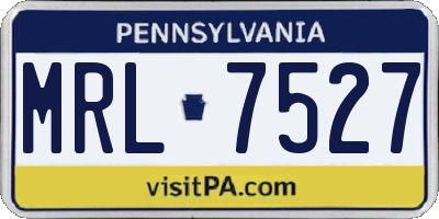 PA license plate MRL7527