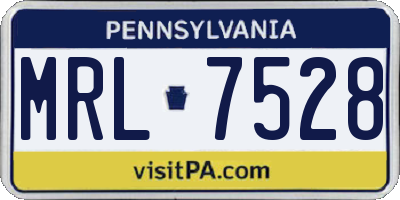 PA license plate MRL7528