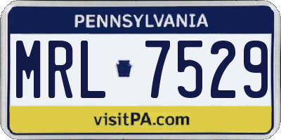 PA license plate MRL7529