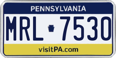PA license plate MRL7530