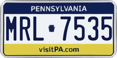 PA license plate MRL7535