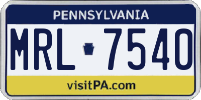 PA license plate MRL7540