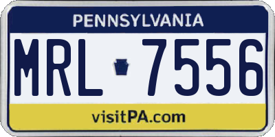 PA license plate MRL7556