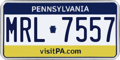 PA license plate MRL7557