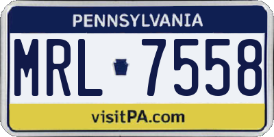 PA license plate MRL7558