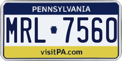 PA license plate MRL7560