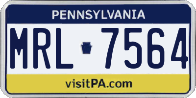 PA license plate MRL7564
