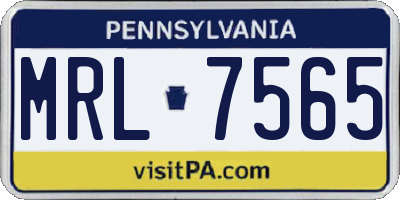 PA license plate MRL7565