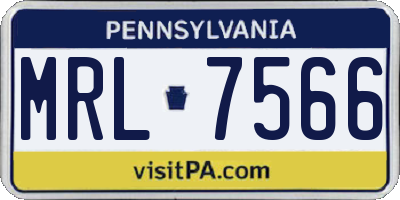 PA license plate MRL7566