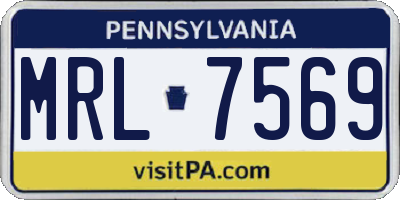 PA license plate MRL7569