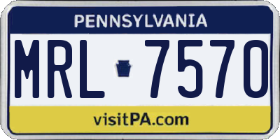 PA license plate MRL7570