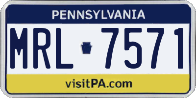 PA license plate MRL7571