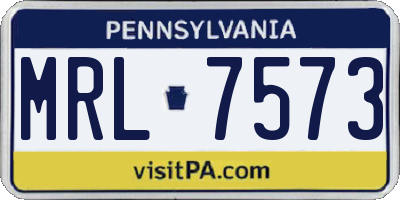 PA license plate MRL7573