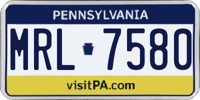 PA license plate MRL7580