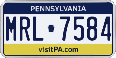 PA license plate MRL7584