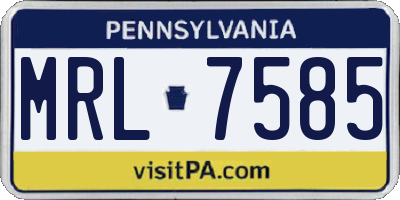PA license plate MRL7585
