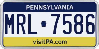 PA license plate MRL7586