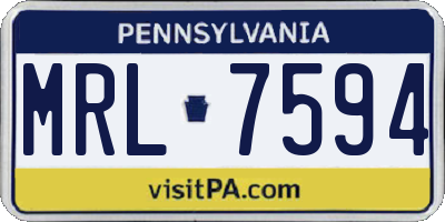 PA license plate MRL7594