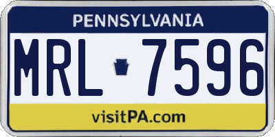 PA license plate MRL7596