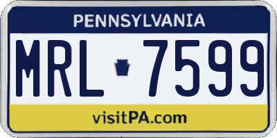 PA license plate MRL7599