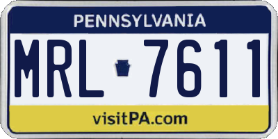 PA license plate MRL7611