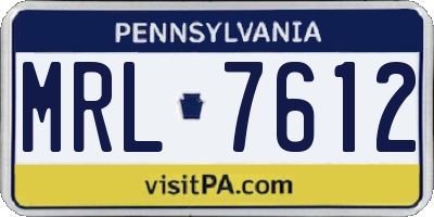 PA license plate MRL7612