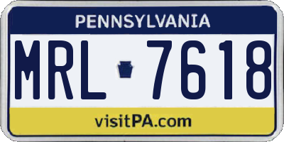 PA license plate MRL7618