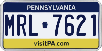 PA license plate MRL7621