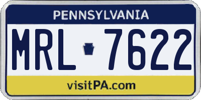 PA license plate MRL7622