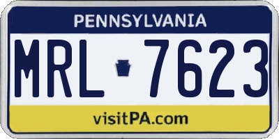 PA license plate MRL7623