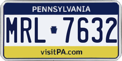 PA license plate MRL7632