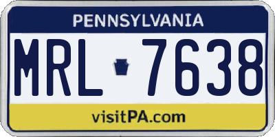 PA license plate MRL7638