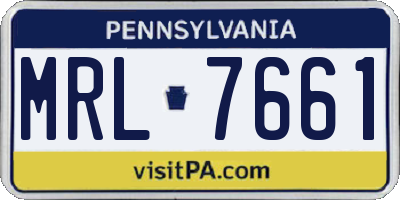 PA license plate MRL7661