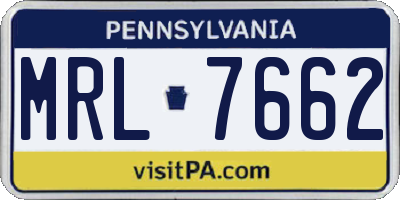 PA license plate MRL7662