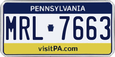 PA license plate MRL7663